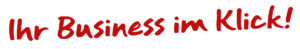 Slogan Ihr Business im Klick! in rot